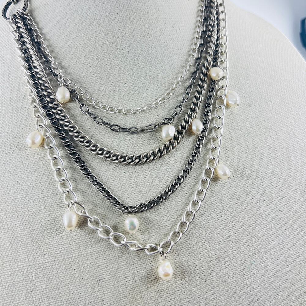 Stella and Dot Avery Freshwater Pearl Layered Necklace Feminine Romantic